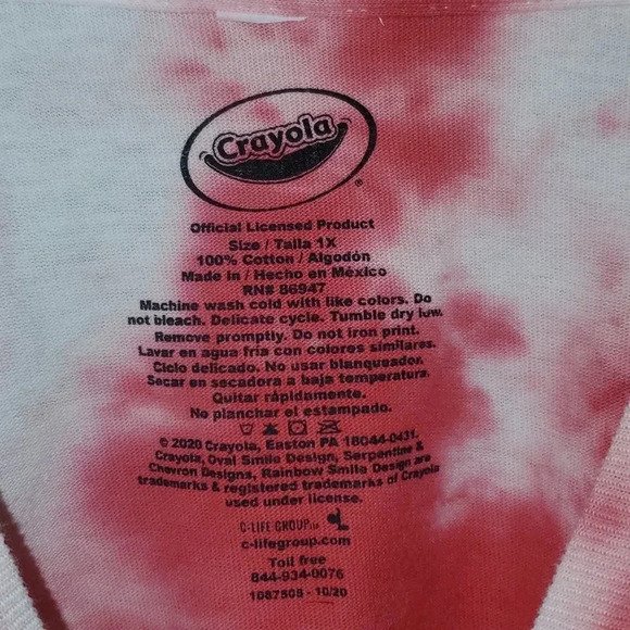 CRAYON LONG SLEEVE CROP TOPGRAPHIC PRINTCREW NECK - Picture 7 of 11